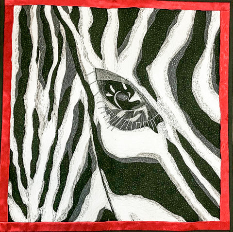 "Zebra" free motion thread painting  sold