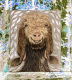 "The Kid (Small Goat)" free motion thread painting